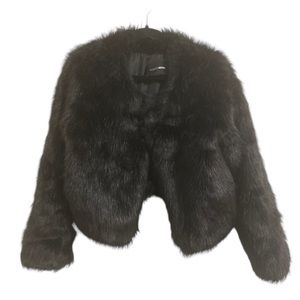 Fashion Nova Black Faux Fur Jacket